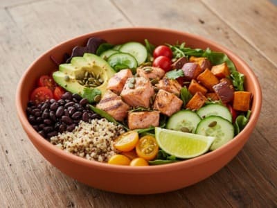 Accueil Plat diététique Poke Bowl- Diététicienne nutritionniste Andréa Jougneau